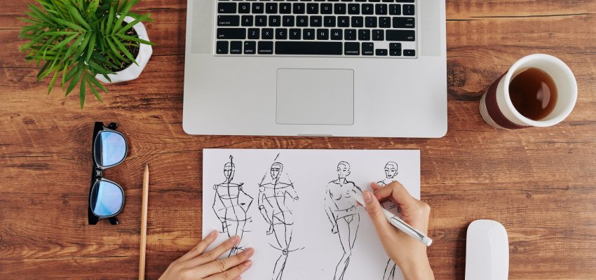 Drawing fashion designer